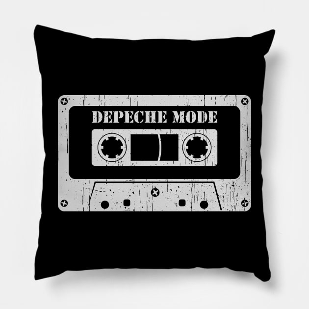 Depeche Mode - Vintage Cassette White Pillow by FeelgoodShirt