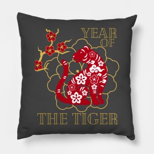 Happy Chinese New Year 2022 Year of The Tiger Zodiac Tiger T-Shirt Pillow