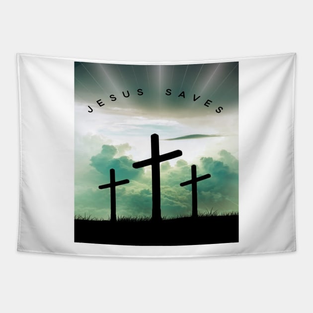 Jesus Saves Tapestry by GMAT