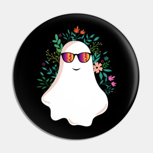 Ghost with flowers floral soul halloween :cool ghost summer Pin