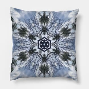 Organic Trees and Cloud Textile Pattern Edit Pillow