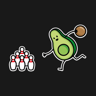 Funny avocado bowling cartoon bowling player gift T-Shirt