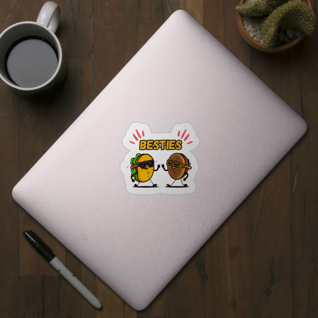 Kawai Besties Food Puns Besties Sticker TeePublic