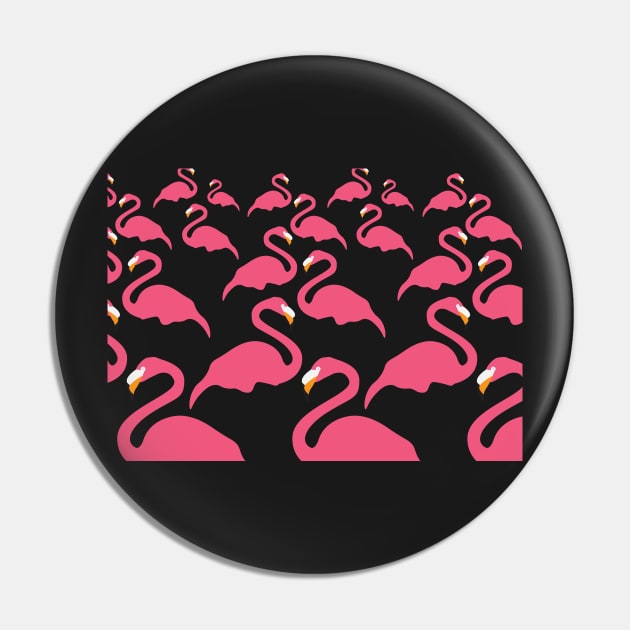 Pink Flamingo Tropical Bird Pattern Pin by sigdesign