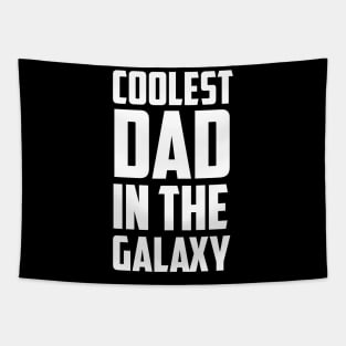 Coolest Dad in the Galaxy White Bold Tapestry