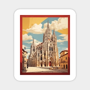 Burgos Cathedral Spain Travel Tourism Retro Vintage Art Magnet