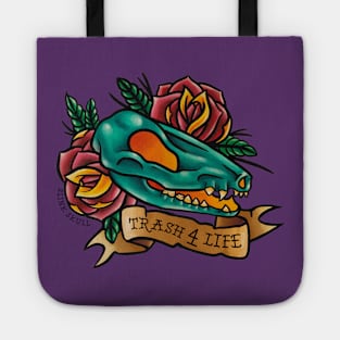 Possum skull trash 4 life Tote