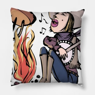 Girl with Guitar Pillow