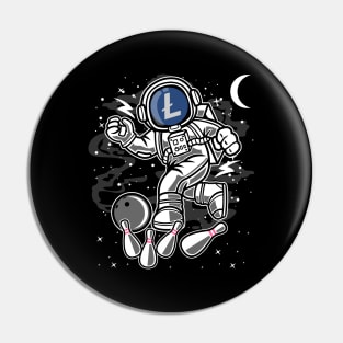 Astronaut Bowling Litecoin LTC Coin To The Moon Crypto Token Cryptocurrency Blockchain Wallet Birthday Gift For Men Women Kids Pin