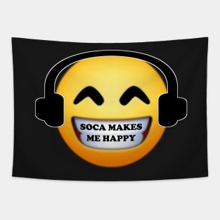 Soca Music Makes Me Happy Emoji - Soca Mode Tapestry