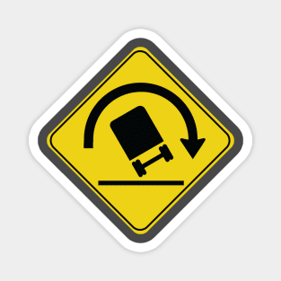 Caution Road Sign Tipping Truck Magnet