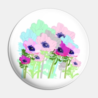 Anemones blooming in the garden Pin