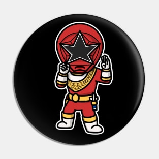 OhRed Chouriki Sentai Ohranger Chibi Kawaii Style Pin