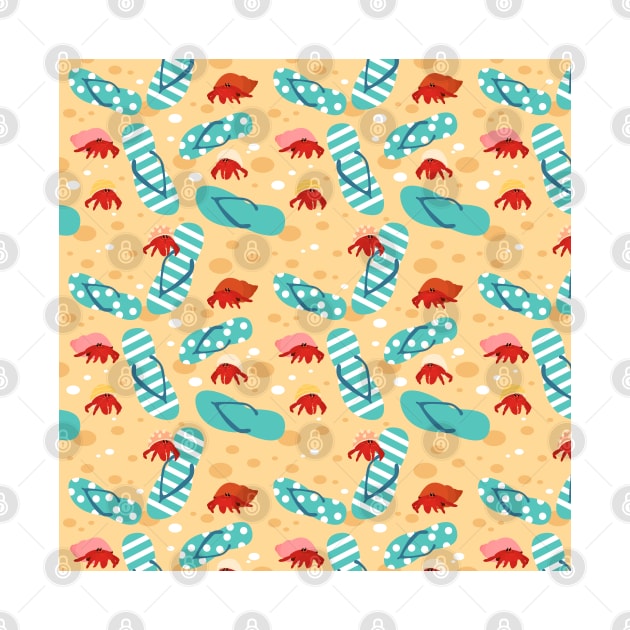 Hermit Crab and Flip Flops by LulululuPainting