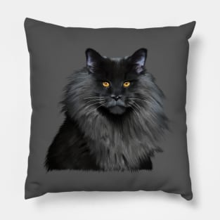 Black Main Coon Cat, Love Main Coon Cats Pillow