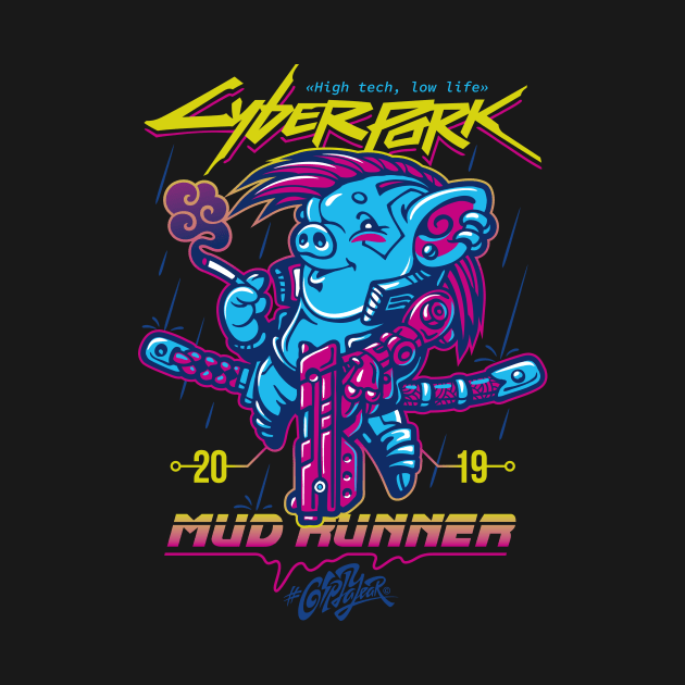 Cyberpork 2019: Mud Runner. Black by fonch