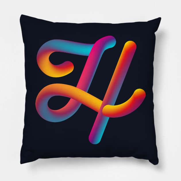 Curly H Pillow by MplusC