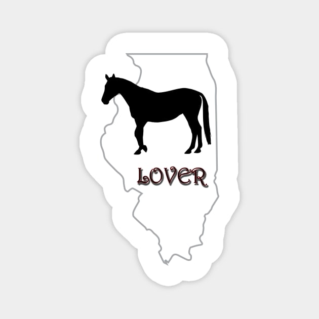 Illinois Horse Lover Gifts Magnet by Prairie Ridge Designs