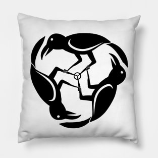 Three Raven Black Pillow