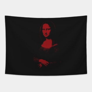 Crimson Red Mono Color Mona Lisa Tapestry