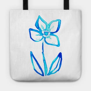 Blue Watercolor Flower Tote