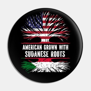 American Grown with Sudanese Roots USA Flag Pin