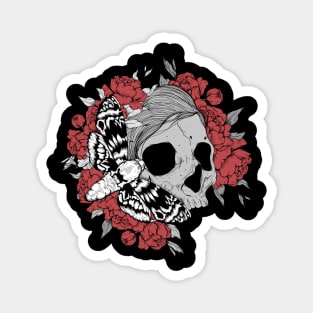 Rose floral skull female Magnet