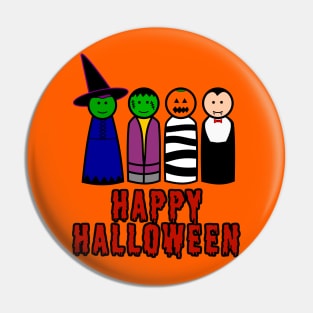 Halloween Peg Dolls Pin