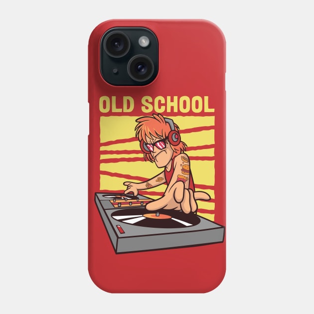 Old School DJ // Funny DJ Cartoon Phone Case by SLAG_Creative