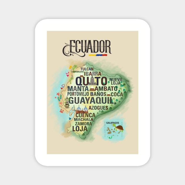 ECUADOR Magnet by RebecaZum