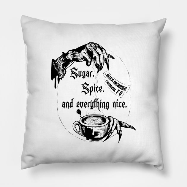 Sugar Spice and everything nice Pillow by Frajtgorski