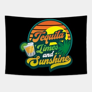 Tequila Limes and Sunshine Beach Vacation Margarita Summer Tapestry