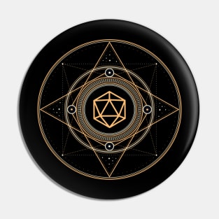Polyhedral D20 Dice Sacred Symbol of the Witch Pin