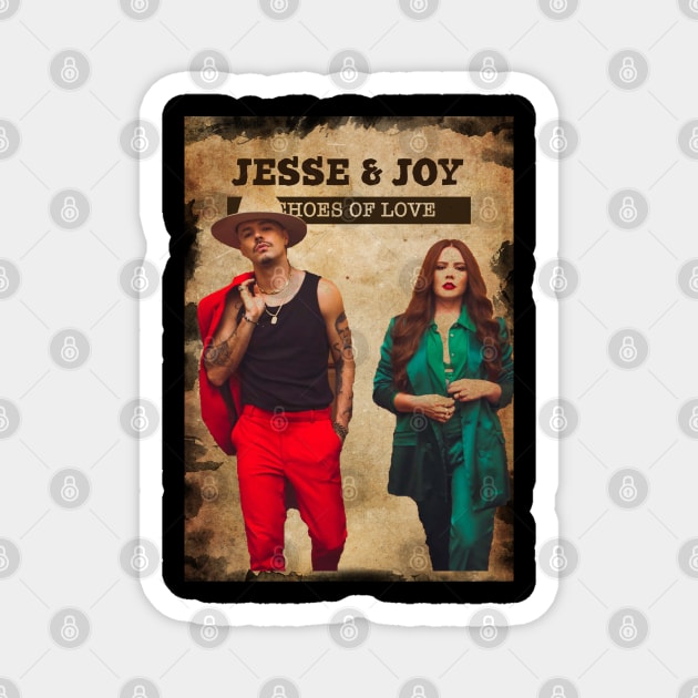 Vintage Old Paper 80s Style Jesse and Joy // Echoes OF Love Magnet by Madesu Art