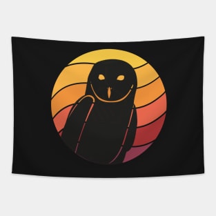 Owl Vintage Retro Sunset Tapestry