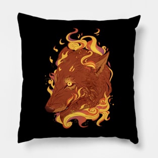 Fire Wolf Pillow