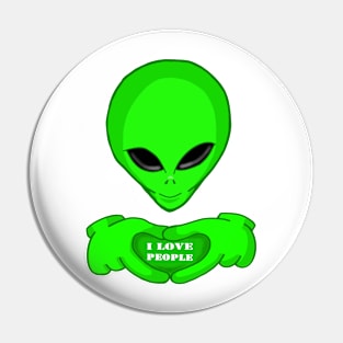 Alien head love people Pin