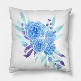 Blue peonies bouquet Pillow
