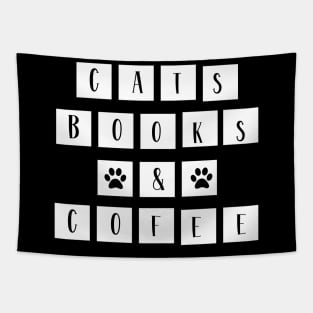 Cats Books And Coffee Tapestry