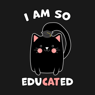 Black Cat Graduation Gift Cat Lover T-Shirt