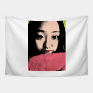 BEAUTIFUL FUNNY ASIAN GIRL POP ART COLOR Tapestry