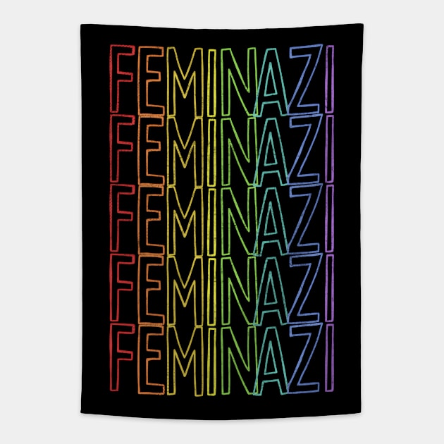 Feminazi ∆∆∆∆ Strong Woman Typography Design Tapestry by DankFutura