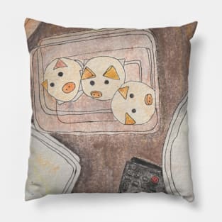 Piggy Custard Buns, a still life Pillow