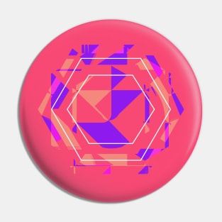 Geometric pink girl art Pin