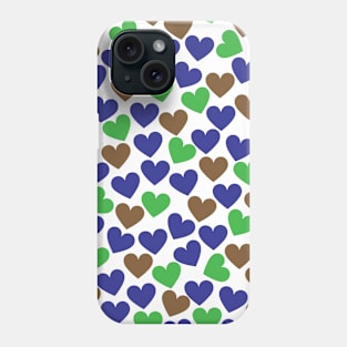 Brown, Blue, Green Heart Phone Case