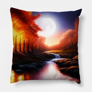 Moonlight by the creek Pillow