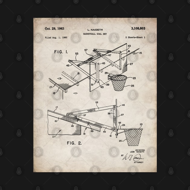 Basketball Patent - Basketball Player Coach Team Art - Antique by patentpress