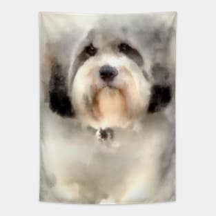 Havanese Watercolor Painting - Dog Lover Gifts Tapestry