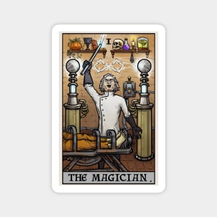 The Magician Tarot Card Halloween Dr Frankenstein Mad Scientist Funny Horror Magnet