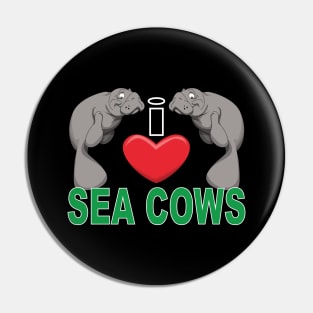 I Heart Sea Cows Pin